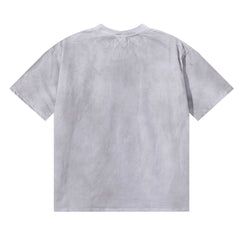 MAJESTIK Eagle Football Mascot Graphic T-Shirt Unisex Washed Grey Y2K Sports Varsity Oversized Streetwear Short Sleeve Top
