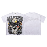 MAJESTIK Majestic Eagle Football Graphic T-Shirt Unisex Vintage White Y2K Cyber Athletic Dual-Sided Oversized Streetwear Short Sleeve Top