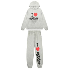 Sp5der "I Sp5der" Graphic Tracksuit - Light Grey