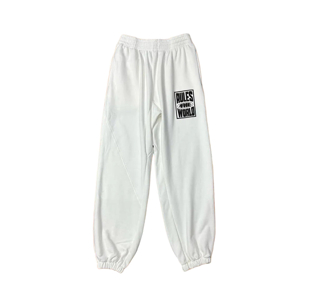 White Back Graphic Sweatpants – Oversized Streetwear Joggers