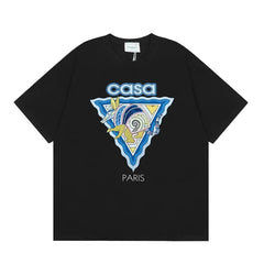 Casablanca Paris Wave & Crocodile Graphic T-Shirt - Black