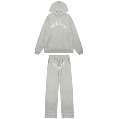 Sp5der Classic Tracksuit Set - Grey / Heavy Fleece Lined
