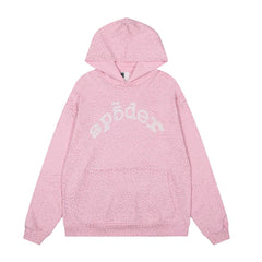 Sp5der Graphic Hoodie - Light Pink / Heavy Fleece Lined