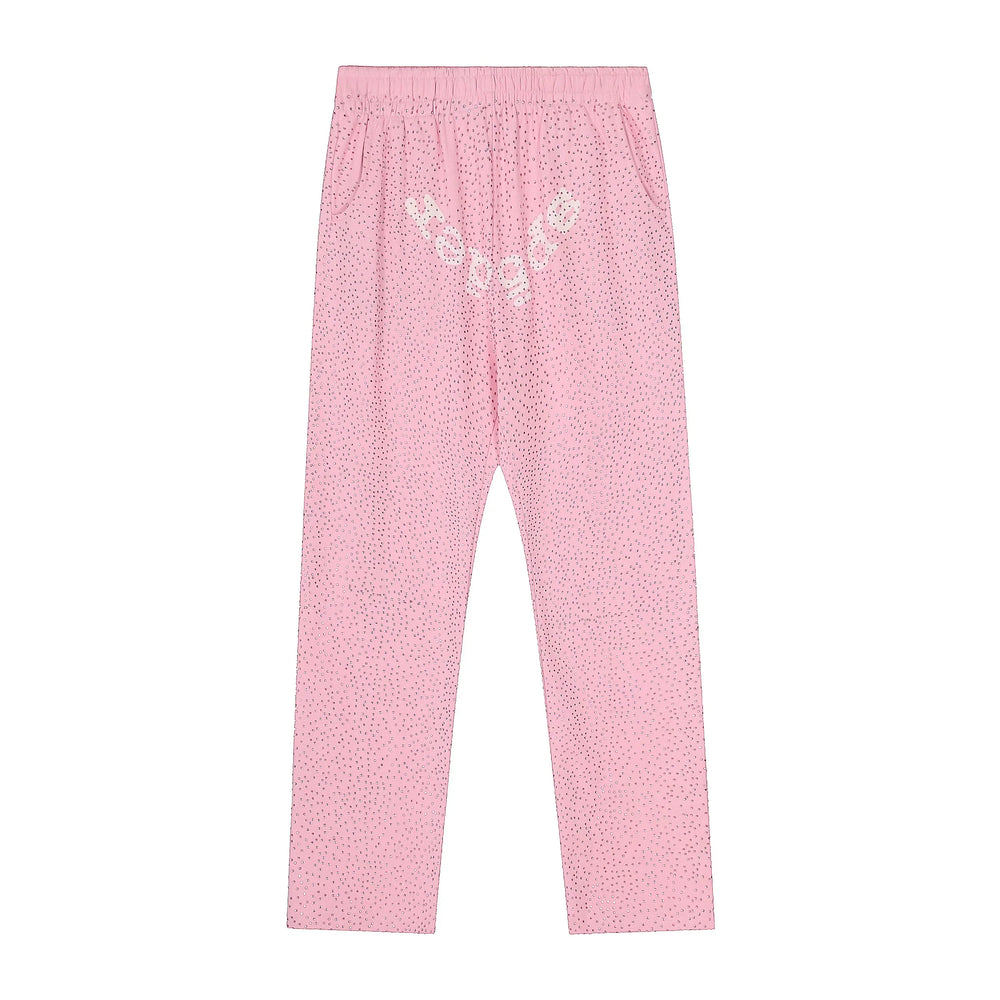 Sp5der Graphic Sweatpants - Light Pink / Heavy Fleece Lined