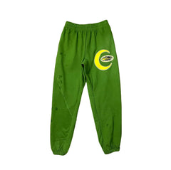 Green Crescent Graphic Sweatpants – Oversized Streetwear Joggers