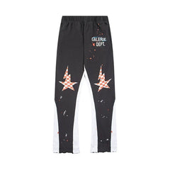 Gallery Dept. Paint Splatter Checkerboard Star Flare Sweatpants - Black/White