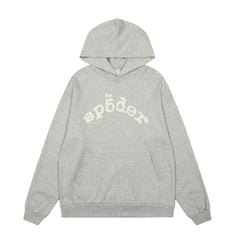 Sp5der Logo Hoodie - Heather Grey / Heavy Fleece Lined