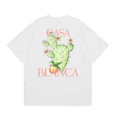 Casablanca Blooming Cactus Back Graphic T-Shirt - White