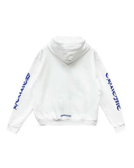 Chrome Hearts Vertical Logo Zip Up Hoodie White/Blue