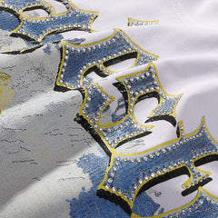 MAJESTIK Western Cowboy Horse Riders Graphic T-Shirt Unisex White Y2K Gothic Lettering Oversized Streetwear Short Sleeve Top