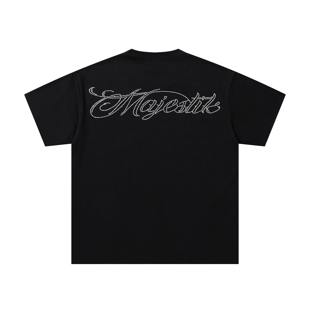 MAJESTIK Electric Ghost Graphic T-Shirt Unisex Black Y2K Cyber Gothic Lightning Oversized Streetwear Short Sleeve Top