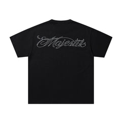 MAJESTIK Cyberpunk Mecha Monster Graphic T-Shirt Unisex Black Y2K Gothic Sci-Fi Oversized Streetwear Short Sleeve Top