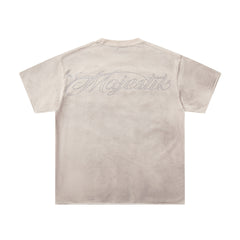 MAJESTIK Light In Darkness Angel Graphic T-Shirt Unisex Washed Sand Y2K Renaissance Sculpture Oversized Streetwear Short Sleeve Top