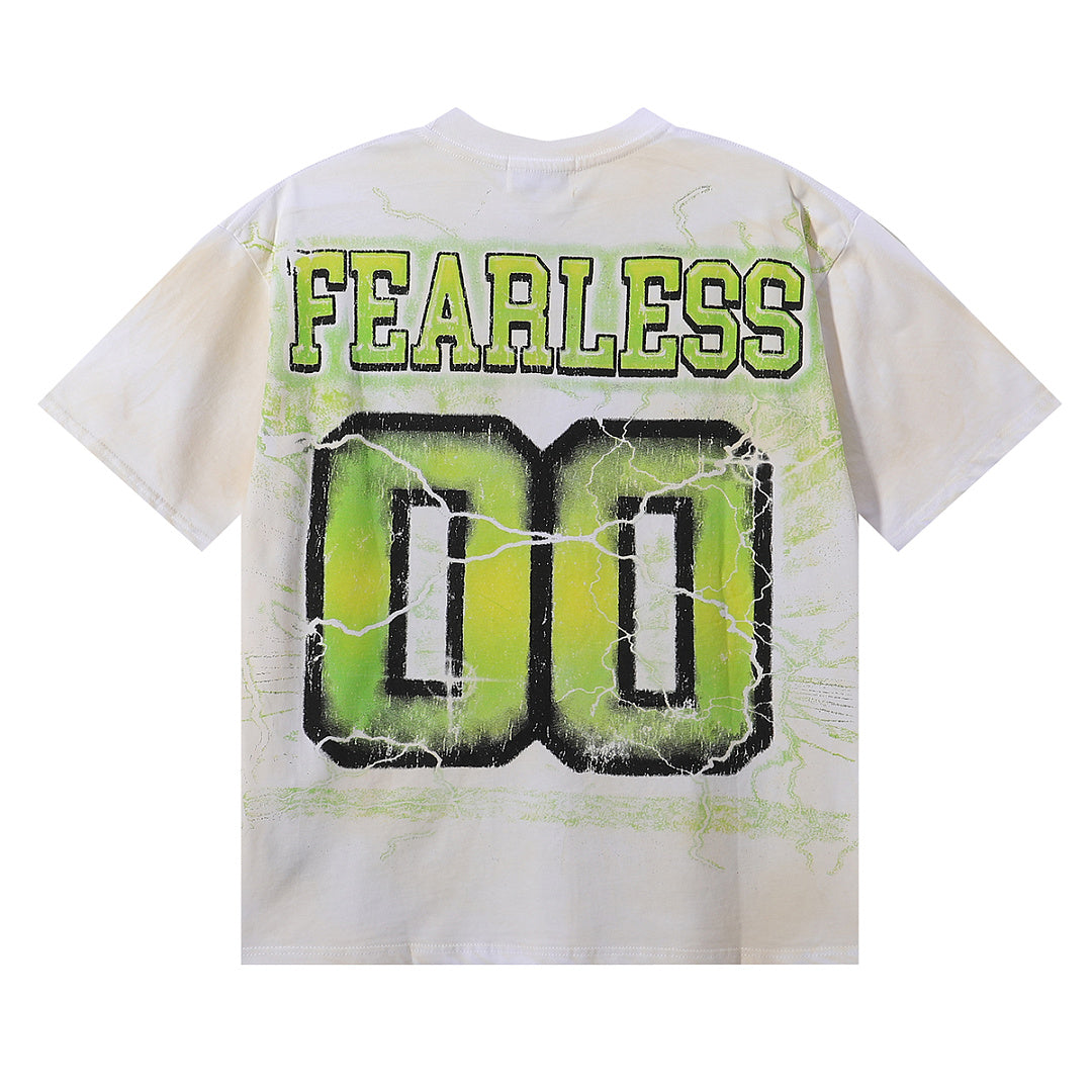MAJESTIK Fearless Gorilla Graphic T-Shirt Unisex Off-White Y2K Electric Green Lightning Oversized Athletic Streetwear Short Sleeve Top