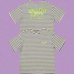Gallery Dept. Striped Hollywood Logo Short Sleeve T-Shirt - Grey/White
