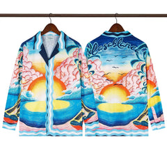 Casablanca Double Sunset Coastal Silk-Style Shirt - Multi