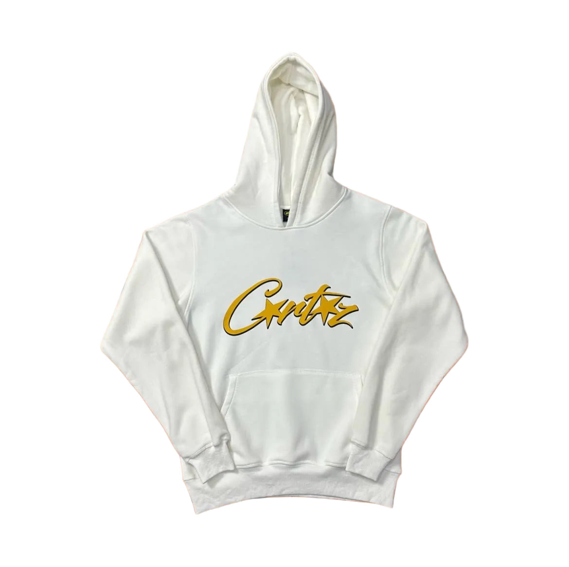 White Script Logo Hoodie – Oversized Streetwear Pullover Sweatshirt