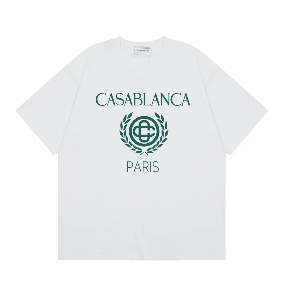 Casablanca Paris Laurel Wreath Logo T-Shirt - White