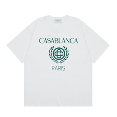Casablanca Paris Laurel Wreath Logo T-Shirt - White