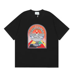 Casablanca Arch Tennis Court Back Graphic T-Shirt - Black