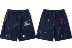 Gallery Dept. Paint Splatter French Terry Shorts - Dark Navy