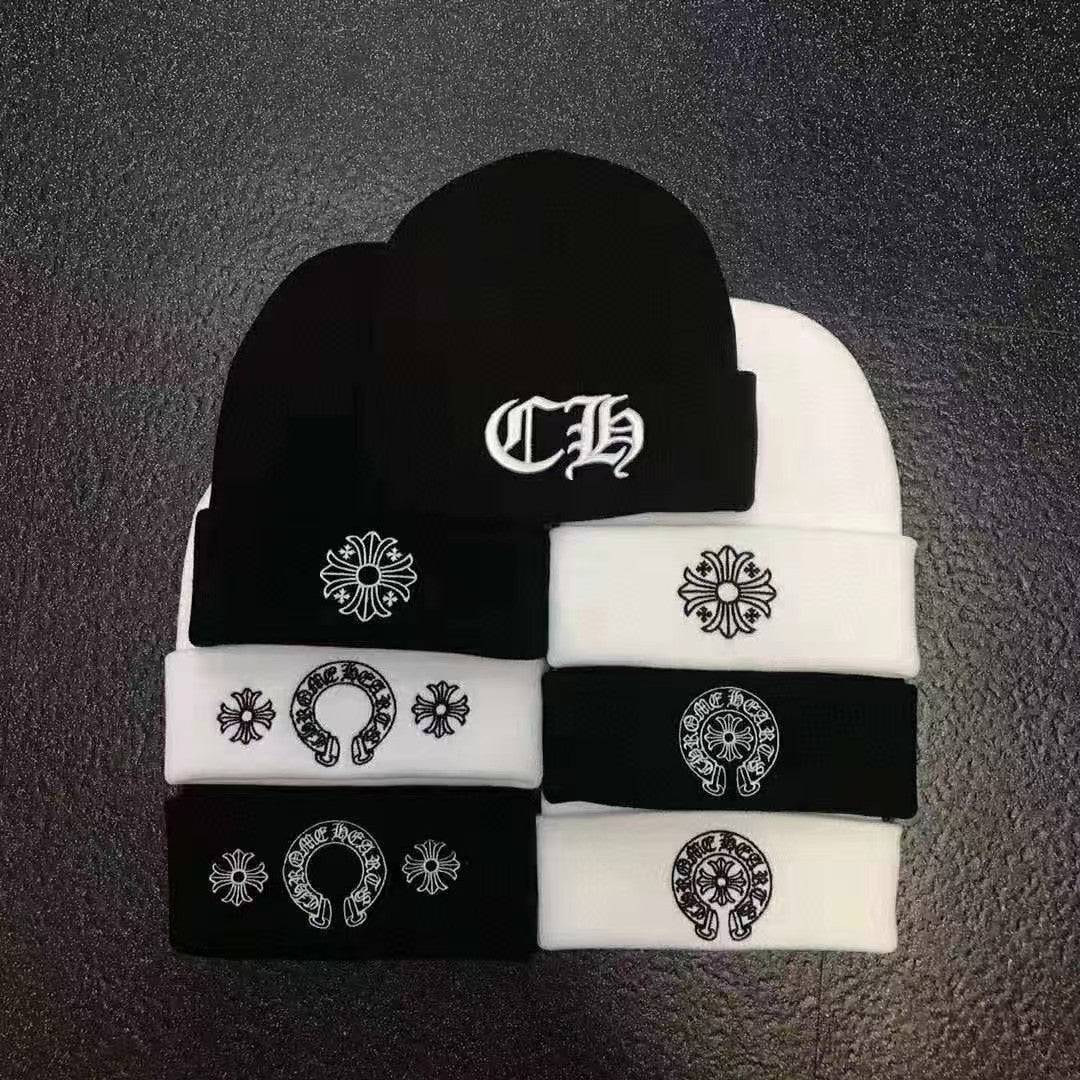 Chrome Hearts printed embroidered wool knitted Beanie  hats