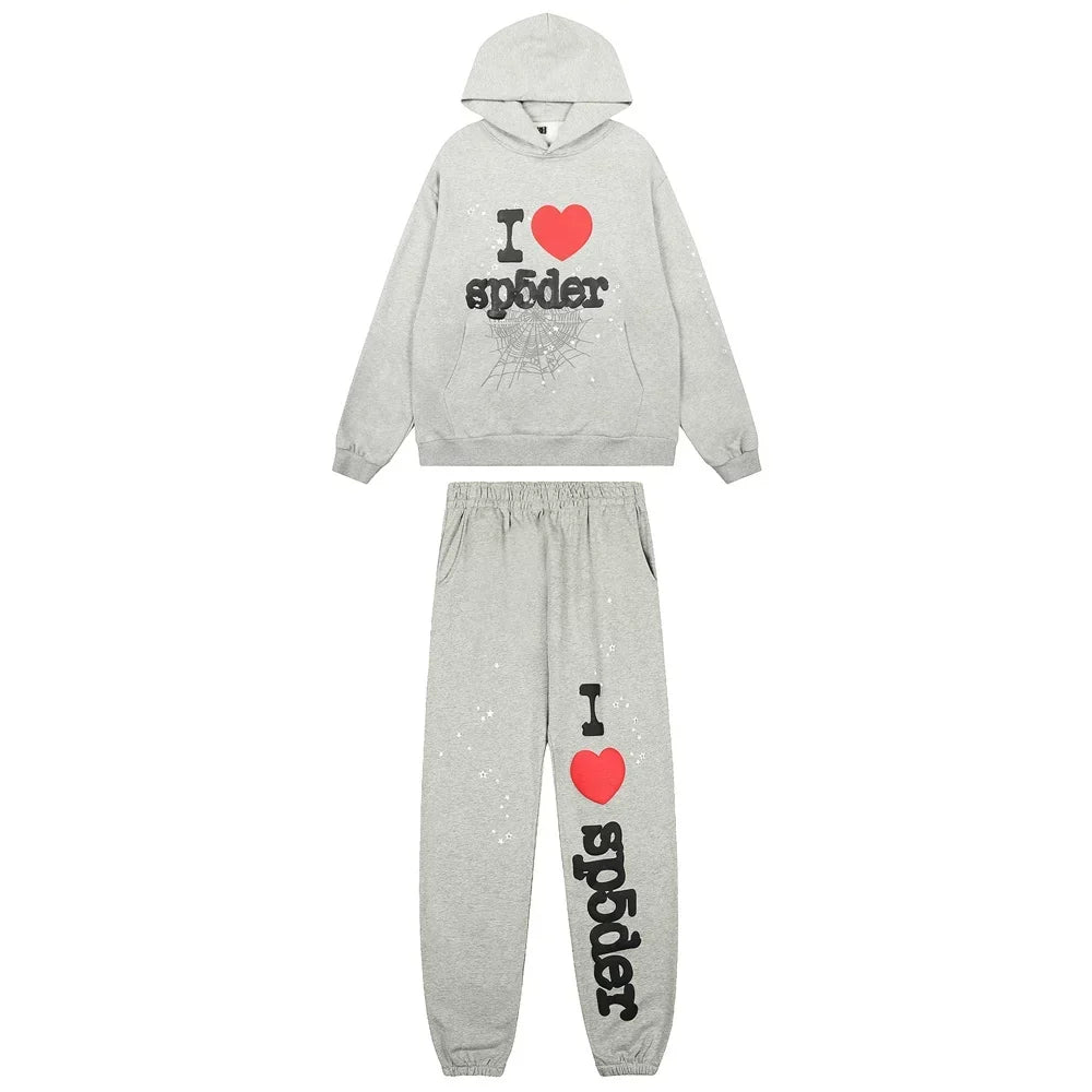 Sp5der "I  Sp5der" Graphic Tracksuit - Light Grey