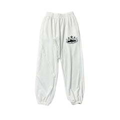 White Vintage Star Graphic Sweatpants – Oversized Streetwear Joggers