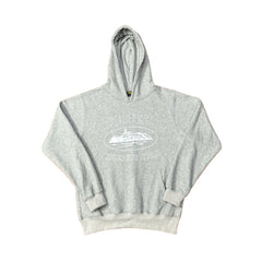 Grey Vintage Graphic Hoodie – Oversized Streetwear Pullover Sweatshirt