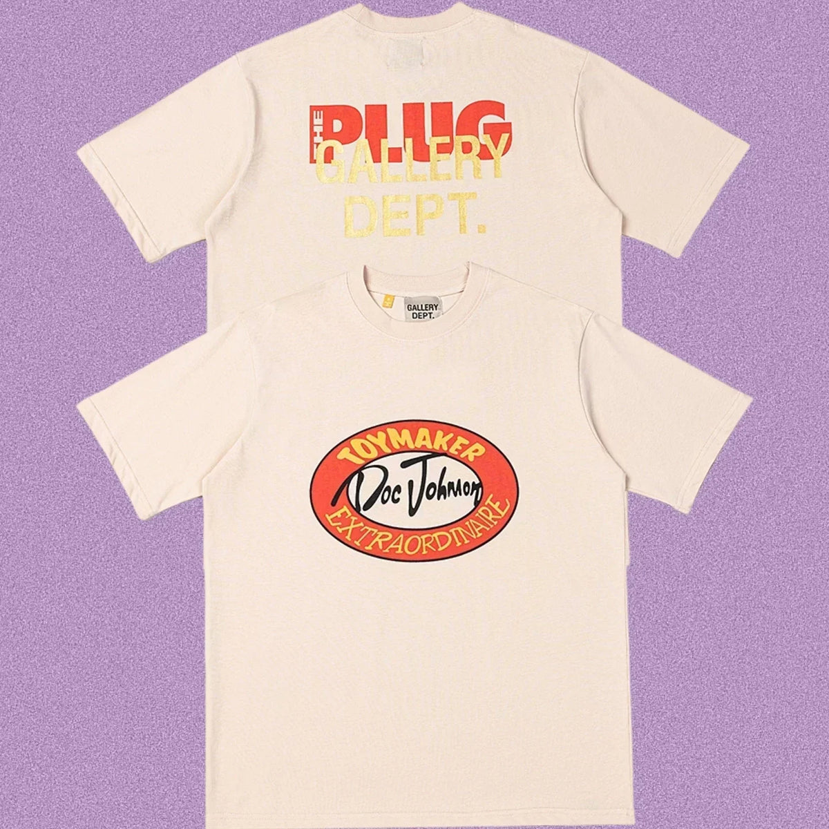 Gallery Dept. Toymaker Doc Johnson Oval Stamp Short Sleeve T-Shirt - Cream