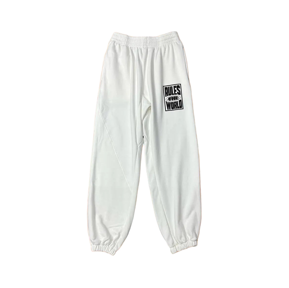 White Back Graphic Sweatpants – Oversized Streetwear Joggers