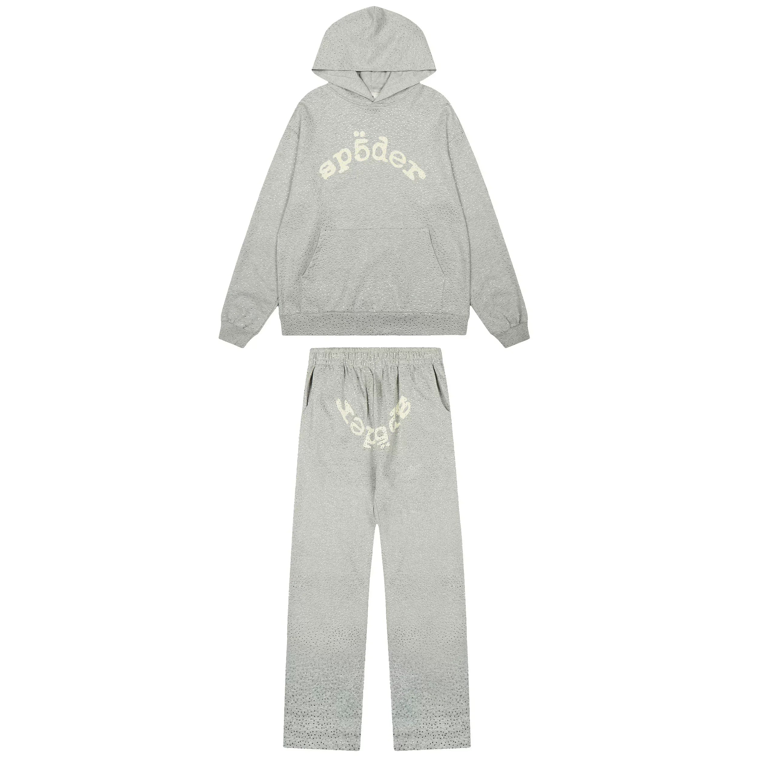 Sp5der Classic Tracksuit Set - Grey / Heavy Fleece Lined