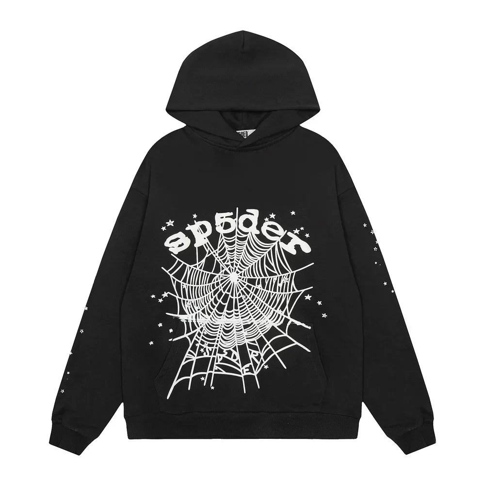 Sp5der Signature Web Graphic Pullover Hoodie - Black
