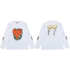 Gallery Dept. Puzzle Heart & Rose Graphic Long Sleeve T-Shirt - White