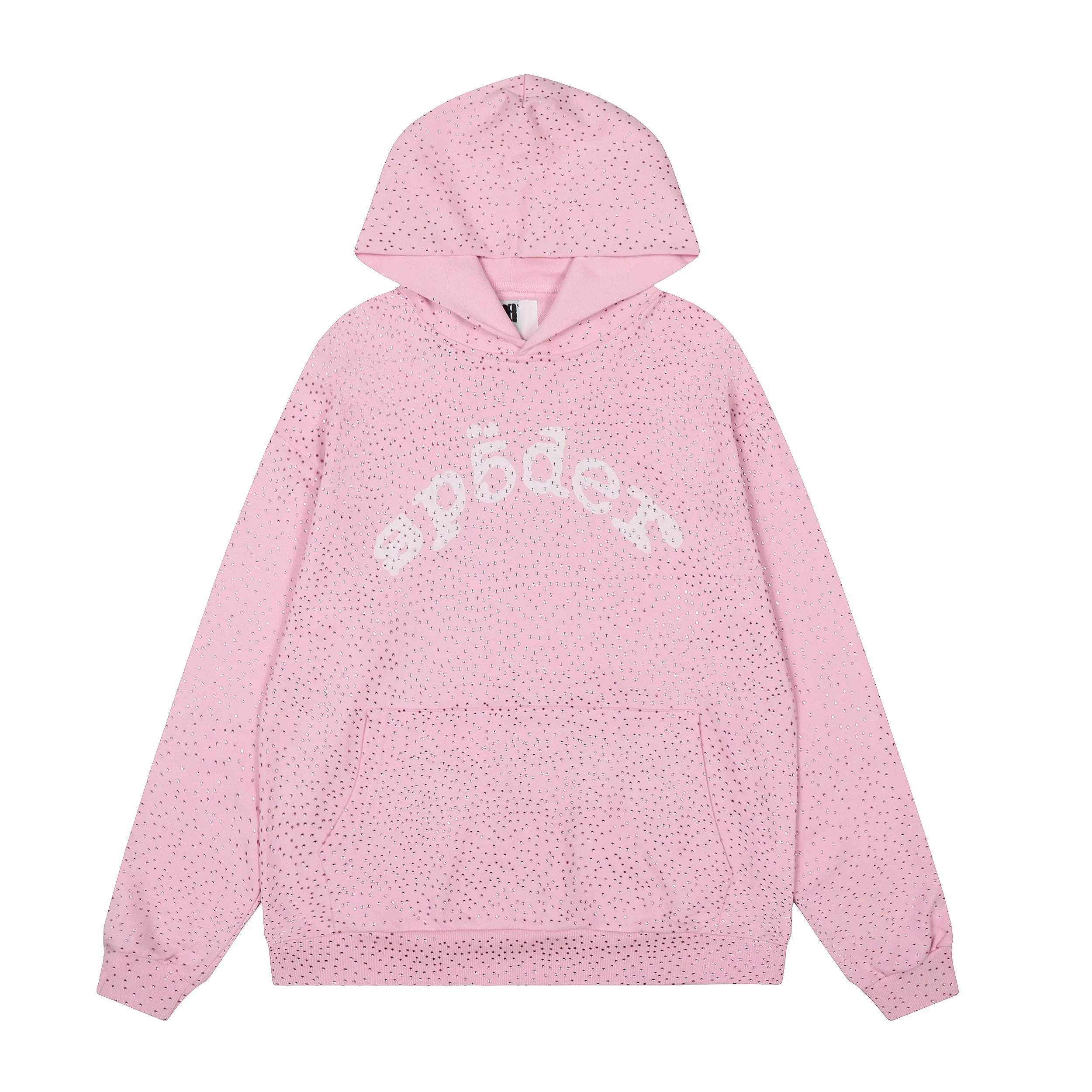 Sp5der Graphic Hoodie - Light Pink / Heavy Fleece Lined