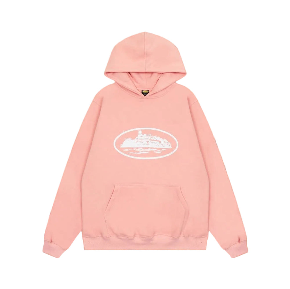 Pink Vintage Graphic Hoodie – Oversized Streetwear Pullover Sweatshirt