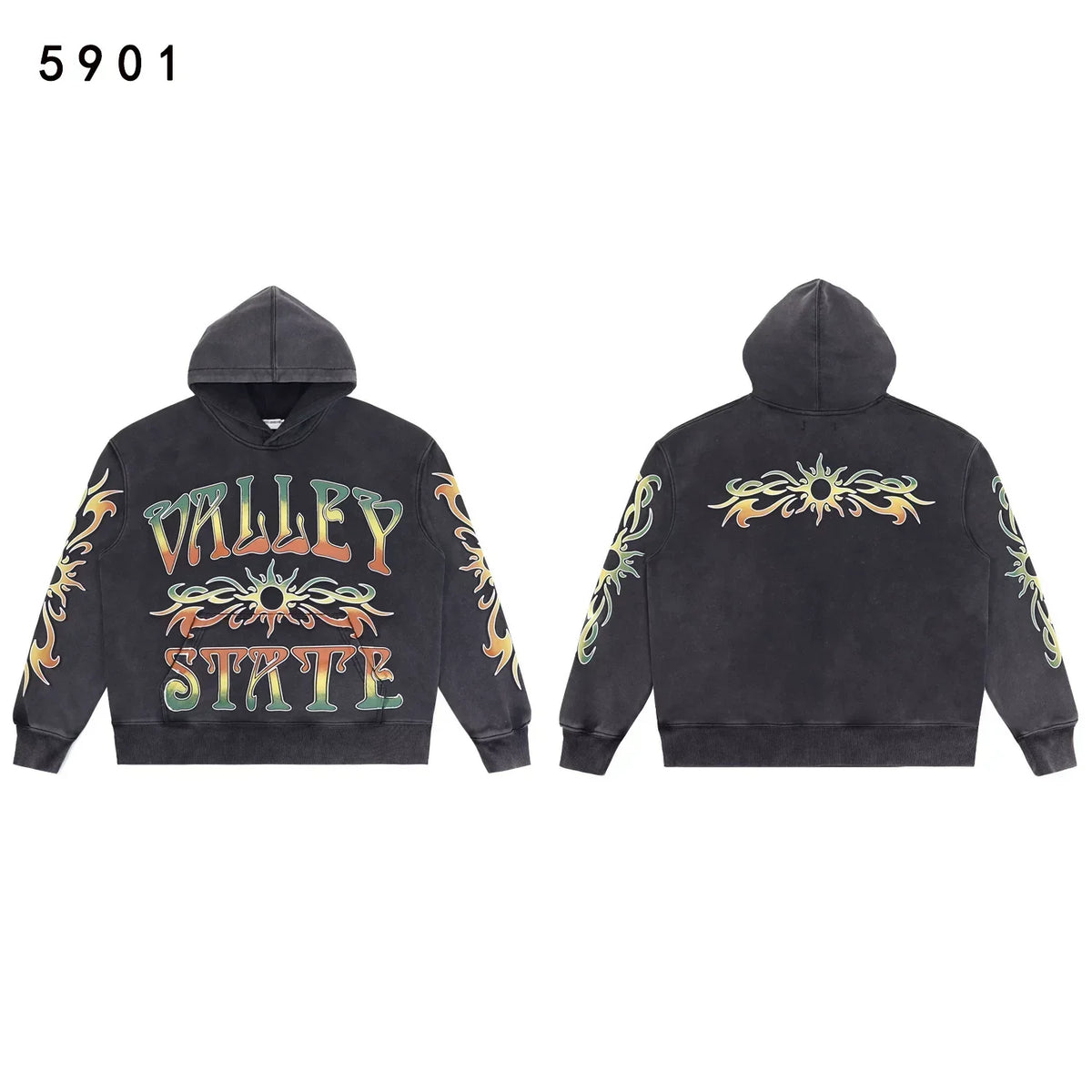 Valleydream Black Valley State Graphic Vintage Hoodie
