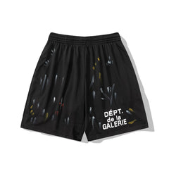 Gallery Dept. Mesh Paint Splatter Athletic Shorts - Black
