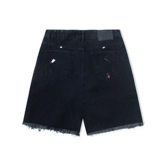 Gallery Dept. Distressed Paint Splatter Black Denim Shorts
