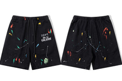 Gallery Dept. Paint Splatter French Terry Shorts - Black