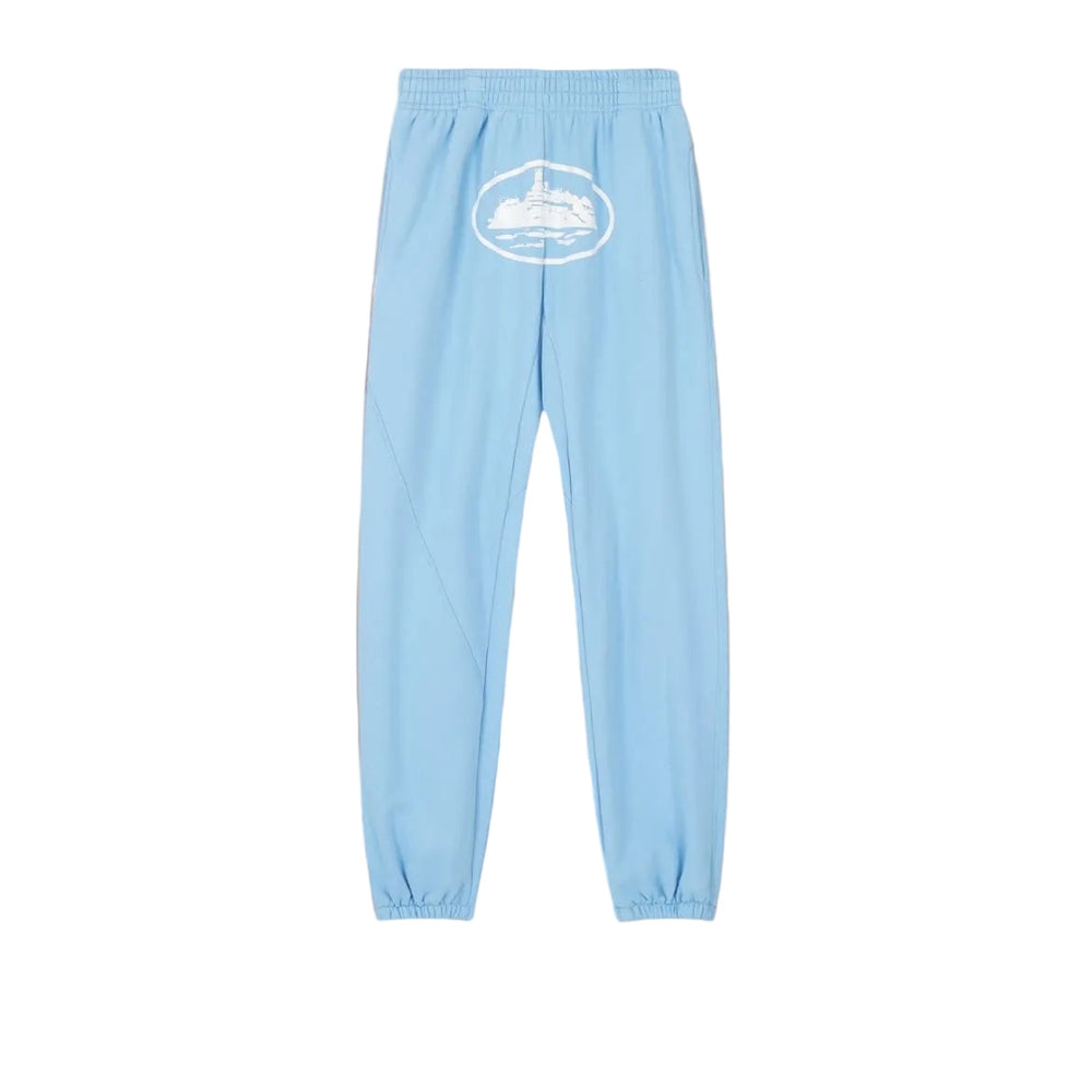 Sky Blue Vintage Graphic Sweatpants – Oversized Streetwear Joggers