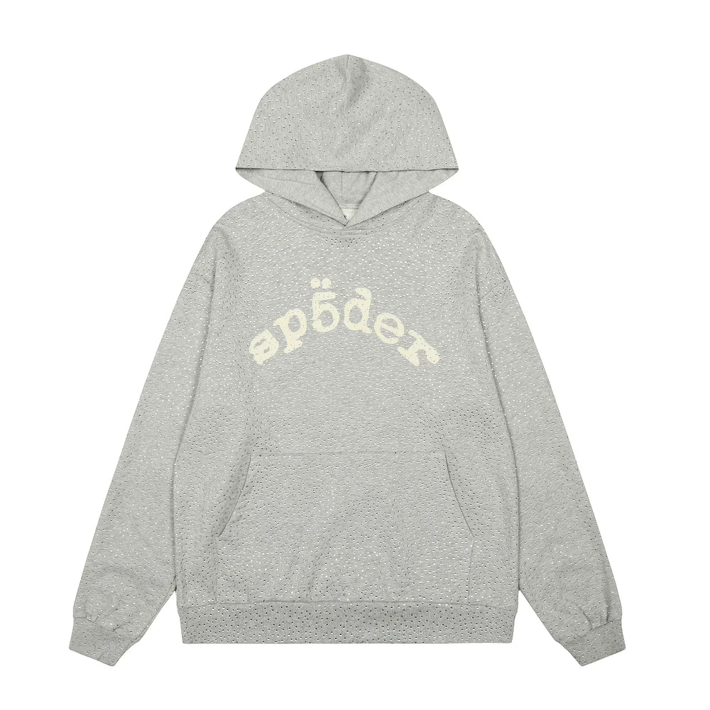 Sp5der Logo Hoodie - Heather Grey / Comfort Light Fleece
