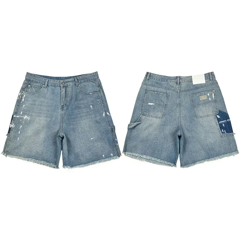 Gallery Dept. Paint Splatter Distressed Denim Shorts